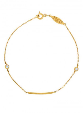 18K White Sapphire Yellow Gold Bracelet