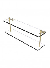 2-Tiered Glass Shelf Clear/Gold 22inch