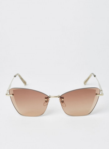Women's 3 PC Screw Mount Metal Cat Eye Sunglasses - Lens Size: 57 mm