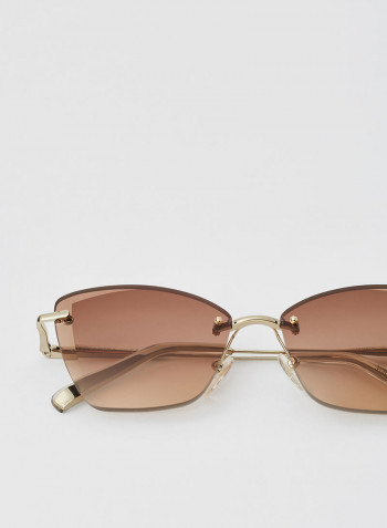 Women's 3 PC Screw Mount Metal Cat Eye Sunglasses - Lens Size: 57 mm