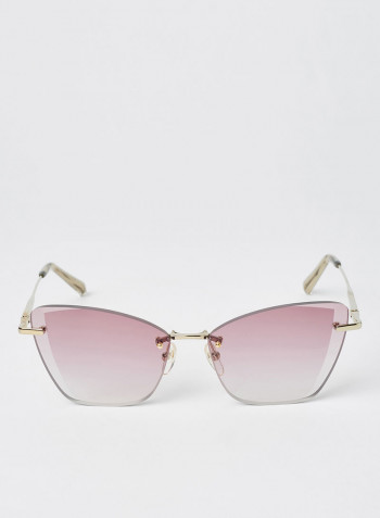Women's 3 PC Screw Mount Metal Cat Eye Sunglasses - Lens Size: 57 mm