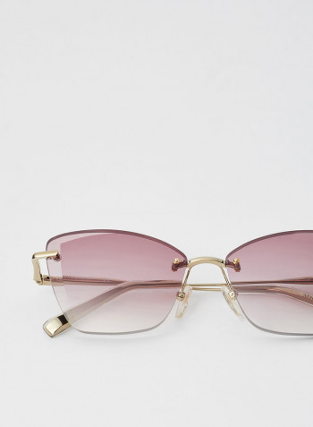 Women's 3 PC Screw Mount Metal Cat Eye Sunglasses - Lens Size: 57 mm
