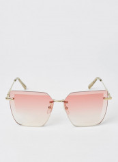 Women's 3 PC Screw Mount Metal Modified Rectangle Sunglasses - Lens Size: 59 mm