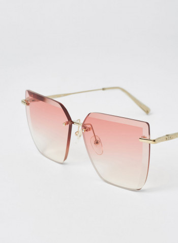 Women's 3 PC Screw Mount Metal Modified Rectangle Sunglasses - Lens Size: 59 mm