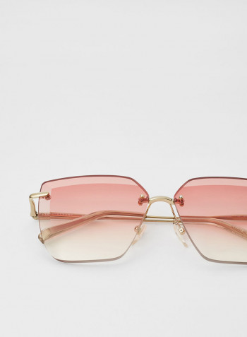 Women's 3 PC Screw Mount Metal Modified Rectangle Sunglasses - Lens Size: 59 mm