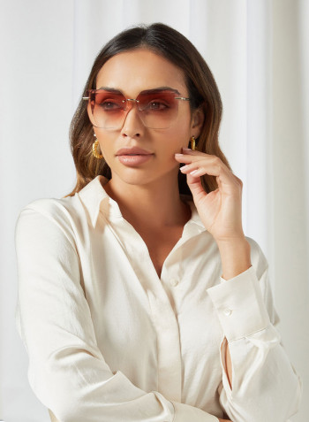 Women's 3 PC Screw Mount Metal Modified Rectangle Sunglasses - Lens Size: 59 mm