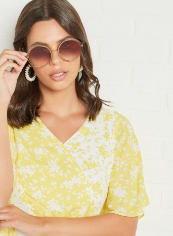 Women's Round Frame Sunglasses - Lens Size: 56 mm