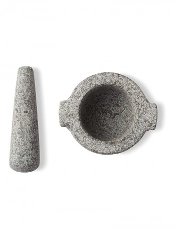 Granite Mortar And Pestle Grey 4.9x6.7x4.9inch