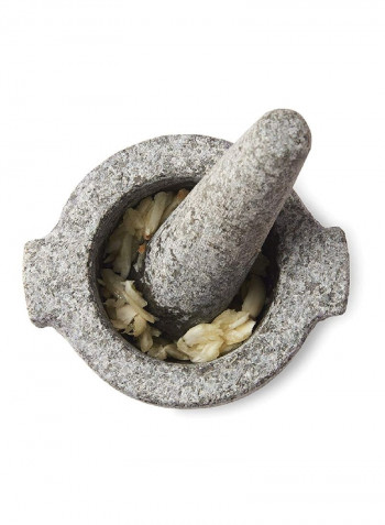 Granite Mortar And Pestle Grey 4.9x6.7x4.9inch