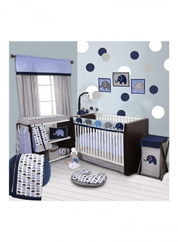 10-Piece Elephant Printed Cradle Bedding Set