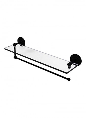 Prestige Que New Collection Paper Towel Holder Glass Shelf Clear/Black 5x22x0.37inch