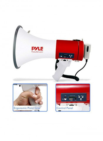 Megaphone Siren Bullhorn Speaker PMP57LIA White/Red