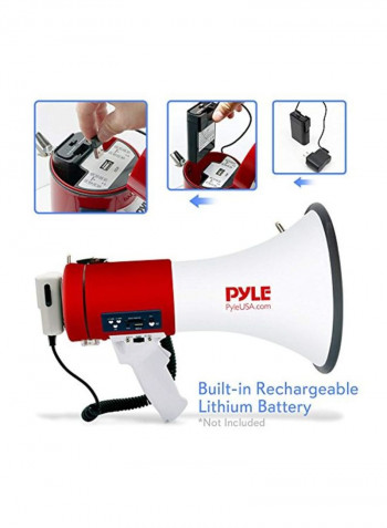 Megaphone Siren Bullhorn Speaker PMP57LIA White/Red