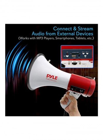 Megaphone Siren Bullhorn Speaker PMP57LIA White/Red