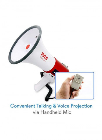 Megaphone Siren Bullhorn Speaker PMP57LIA White/Red