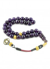 Amethyst Prayer Beads with Sterling Silver components