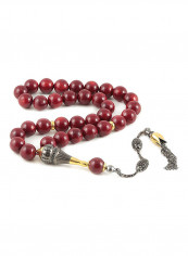 Coral Prayer Beads with Sterling Silver components