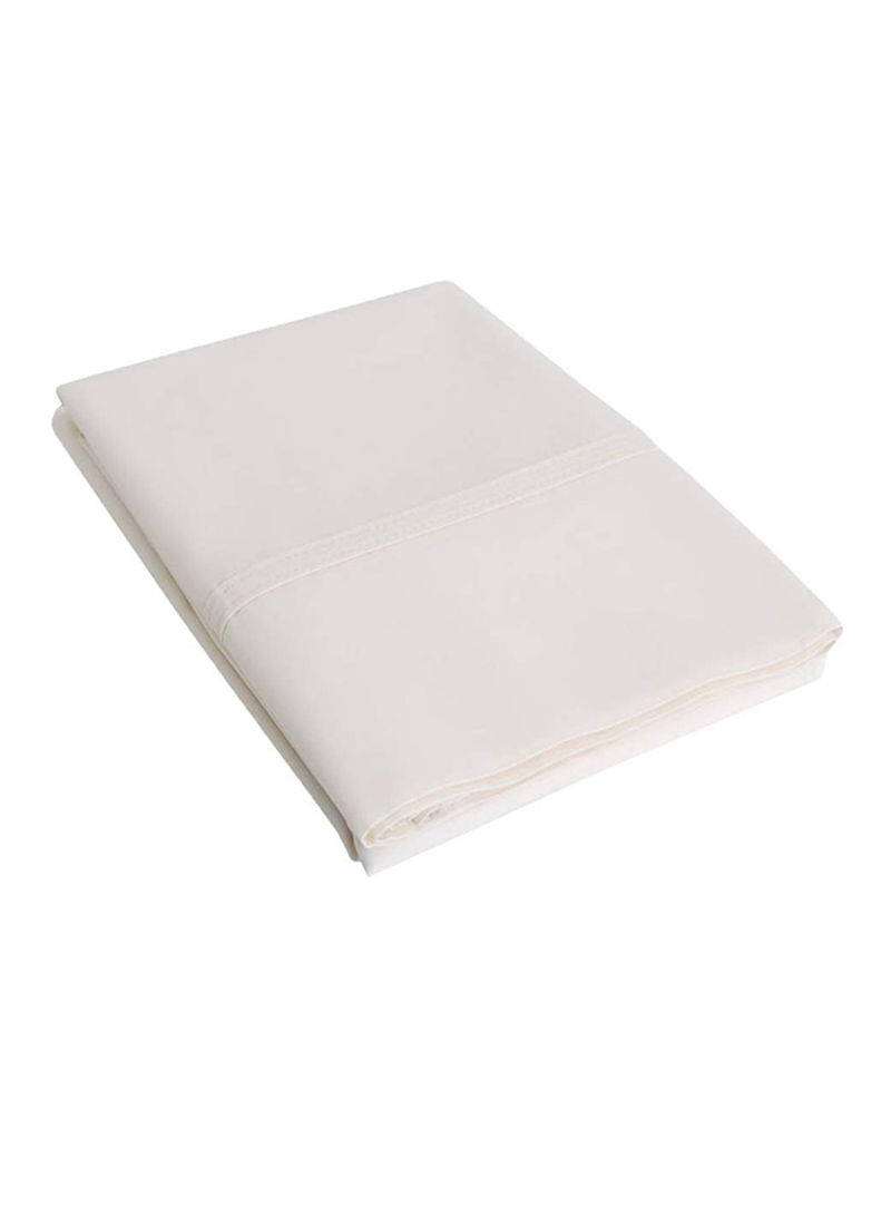 2-Piece Solid Pattern Standard Pillowcase Set Ivory
