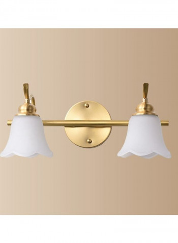 2 Heads Copper Mirror Headlight White/Gold 42x21x20centimeter