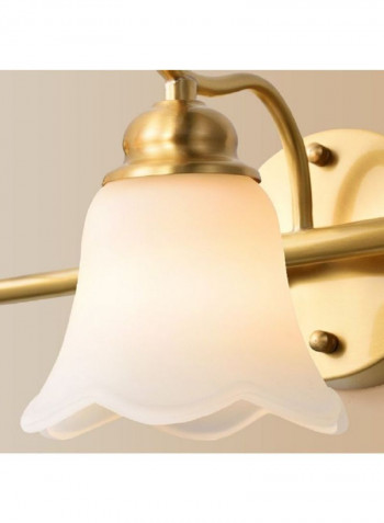 2 Heads Copper Mirror Headlight White/Gold 42x21x20centimeter
