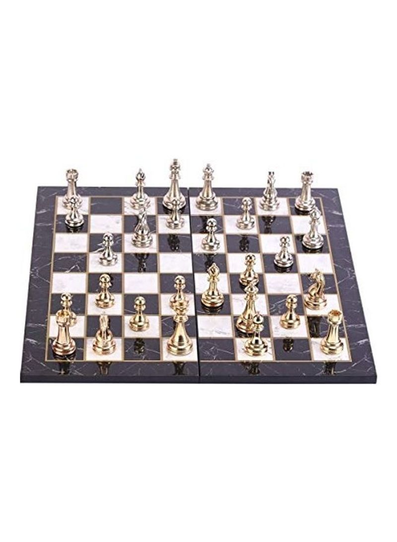 Glossy Metal and Classical Chess Set