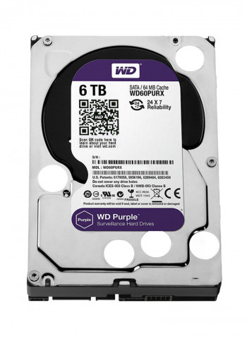 Internal Hard Drive 6TB Silver/Purple