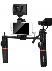 Smartphone Dual Handheld Stabilizer Kit With Remote Control أسود /برتقالي. تقييمات Smartphone Dual Handheld Stabilizer Kit With Remote Control أسود /برتقالي.