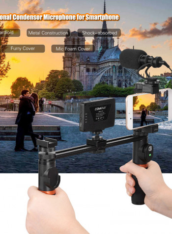 Smartphone Dual Handheld Stabilizer Kit With Remote Control Black/Orange