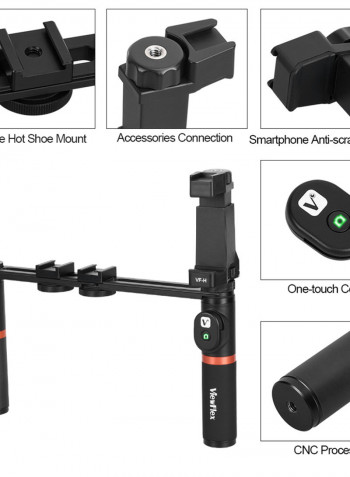 Smartphone Dual Handheld Stabilizer Kit With Remote Control Black/Orange