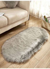 Fluffy Design Comfortable Area Rug Grey 80x180centimeter