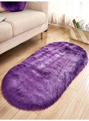Fluffy Design Comfortable Area Rug Purple 80x180centimeter