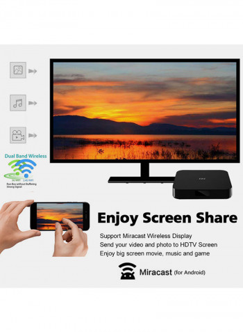 4K Smart TV Box - Us Plug V304 Black