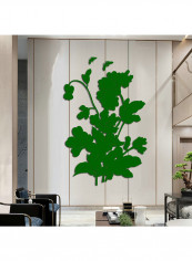 Flower And Butterfly Mirror Surface Wall Decal Green