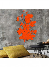 Flower And Butterfly Pattern Wall Sticker Orange 60x90cm