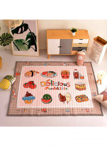 Printed Anti-Skidding Mat Multicolour 145x195centimeter