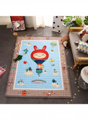 Printed Anti-Skidding Mat Multicolour 145x195centimeter