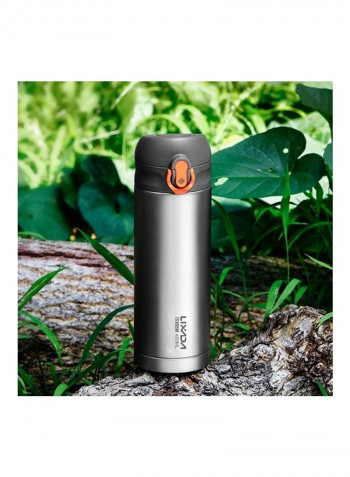 Titanium Vacuum Insulated Press Button Water Bottle 14ounce