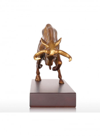 Vigorous Bull Bronze Sculpture Gold