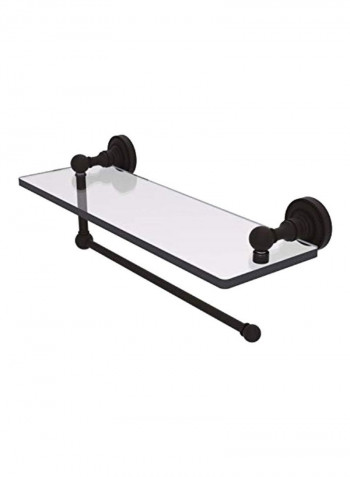 Dottingham Collection Paper Towel Holder Glass Shelf Clear/Black 16inch