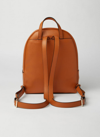 Faux Leather Backpack Brown