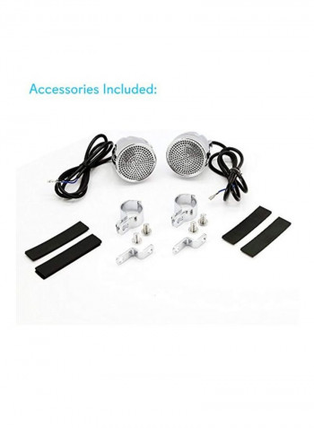 2-Piece Motorcycle/ATV/Snowmobile Mount With Dual Handle-Bar Speakers Set PLMCS62 Silver