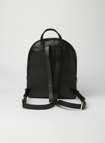 Faux Leather Backpack Black