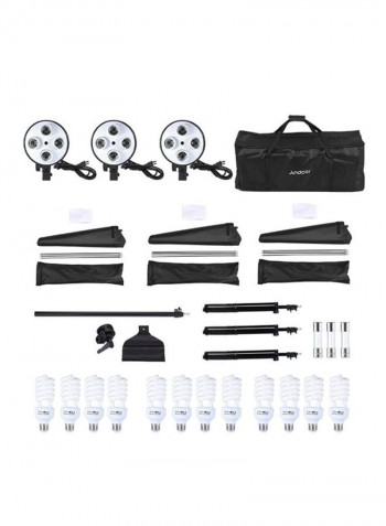 Studio Photo Video Lighting Kit Black/White