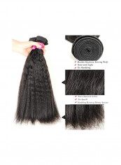 Pack Of 3 Brazilian Yaki Straight Hair Extensions Black 14/16/18inch