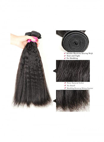 Pack Of 3 Brazilian Yaki Straight Hair Extensions Black 14/16/18inch