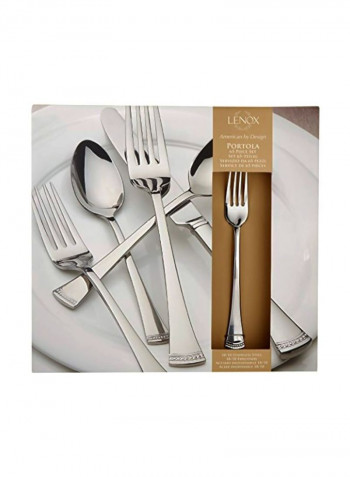 65-Piece Stainless Steel Flatware Set Silver