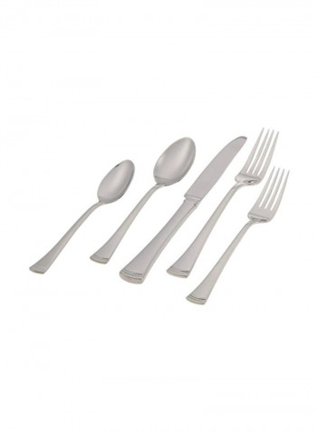 65-Piece Stainless Steel Flatware Set Silver