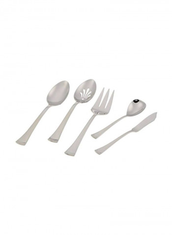 65-Piece Stainless Steel Flatware Set Silver