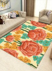 Modern Simple Style Floral Print Kitchen Room Anti-Skidding Rug multicolour 120*160(W*L)cmcm