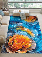 Classic Living Room Floral Print Anti-Skidding Rug multicolour 120*160(W*L)cmcm
